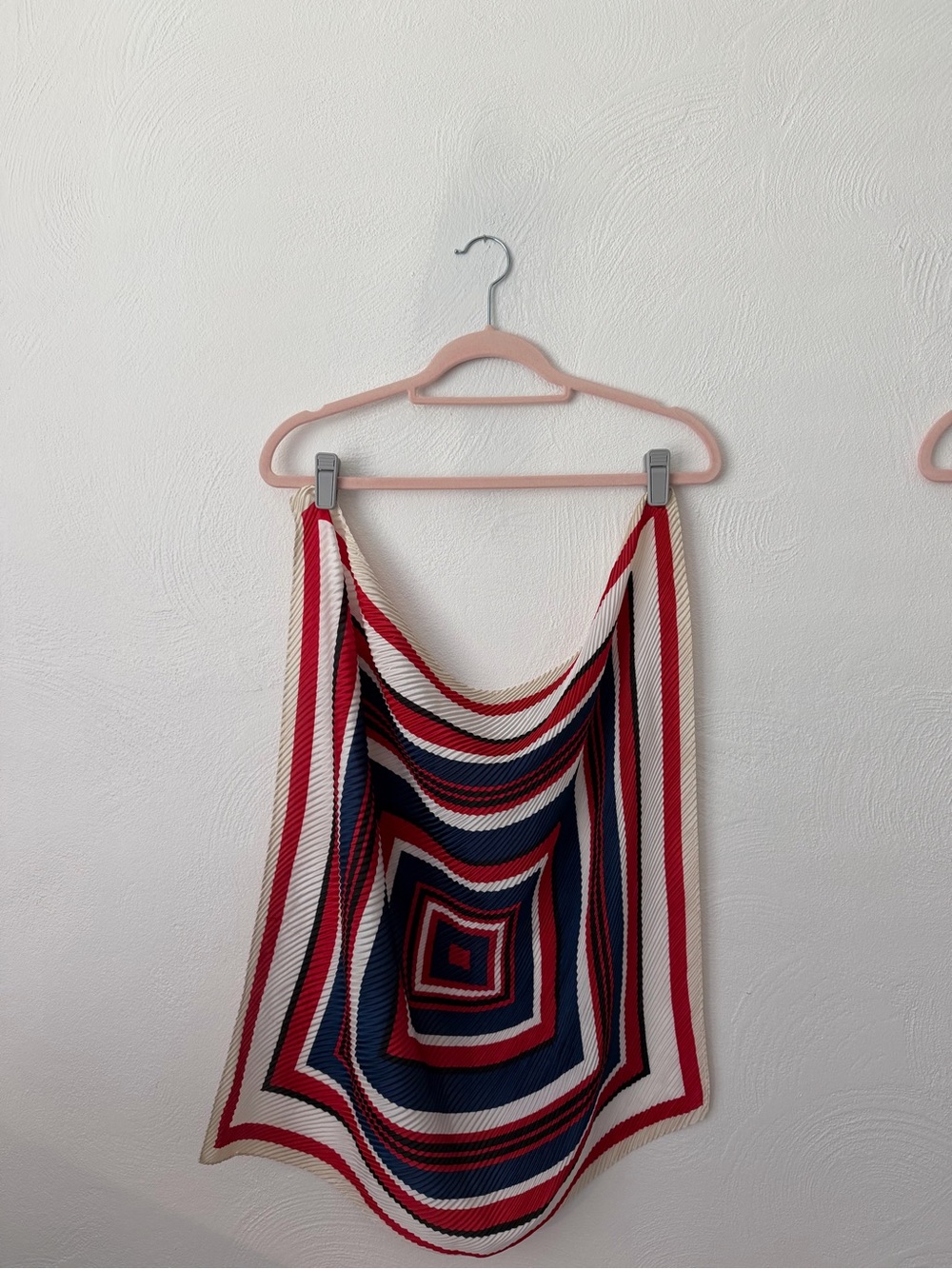 Striped Scarf in Red, Navy & White